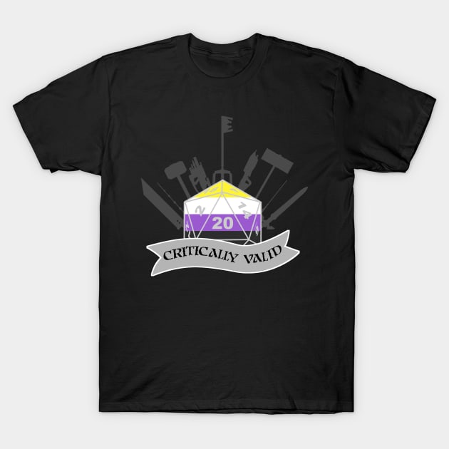 Critically Valid: Nonbinary Pride T-Shirt by UVGloPanda